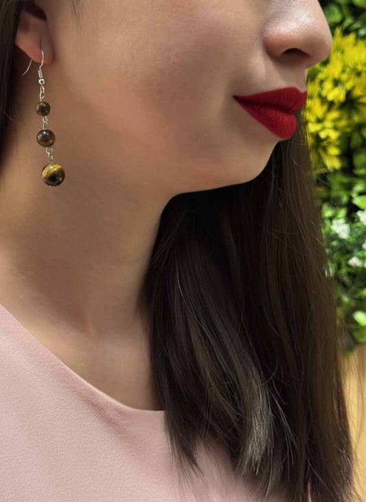 Tiger Path Earrings – Strength in Every Step