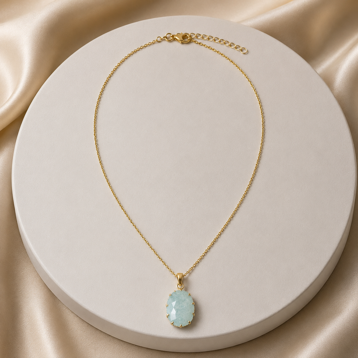 Aquamarine Calm & Communication Pendant Necklace