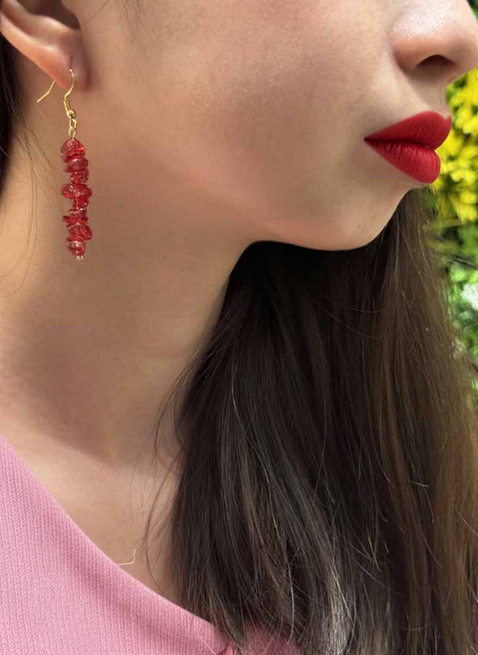 Fierce Flame – Red Jasper Drop Earrings