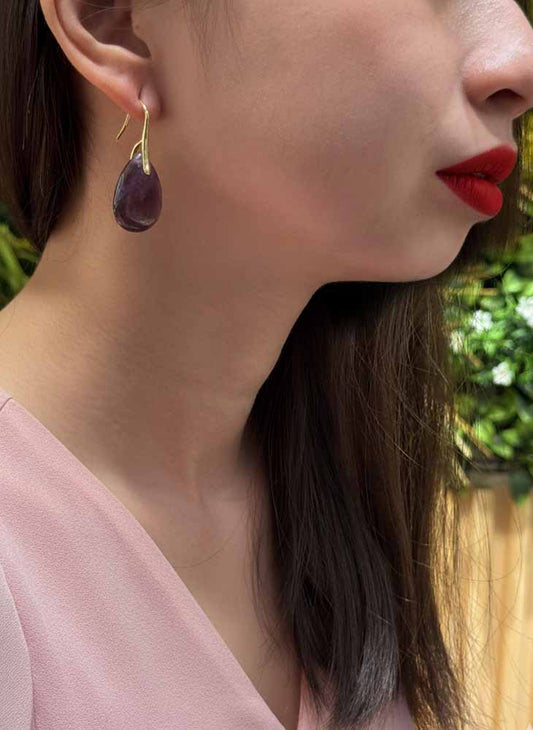 Amethyst Teardrop Earrings - Mystic Drops
