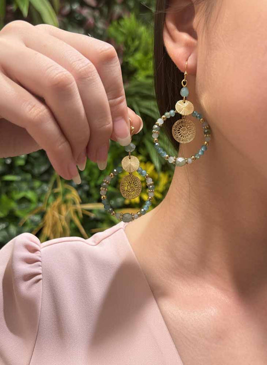 Celestial Dew – Serenity Hoop Earrings