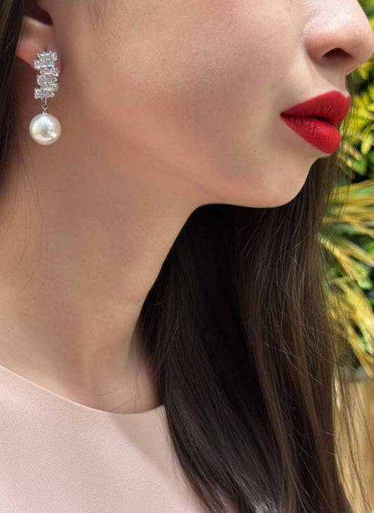 Lunar Radiance Pearl Earrings - Pearl Bloom