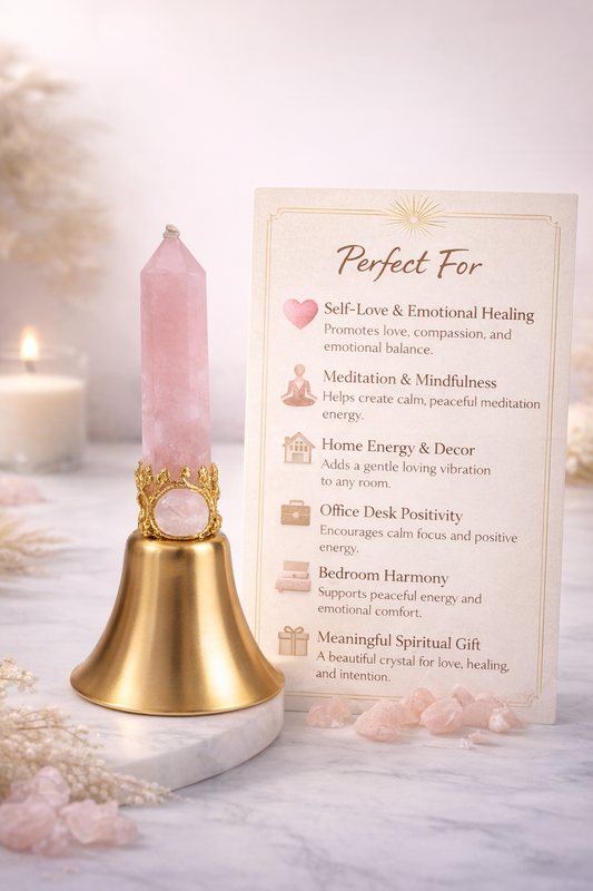 Rose Quartz Energy Healing Bell