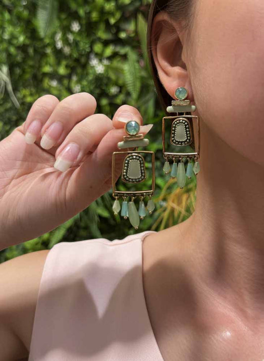 Verdant Vision – Statement Energy Earrings