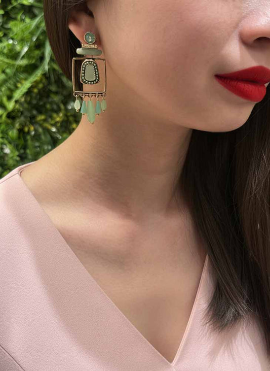 Verdant Vision – Statement Energy Earrings