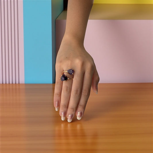 Amethyst Edge Ring – Power in Passion, Strength in Love