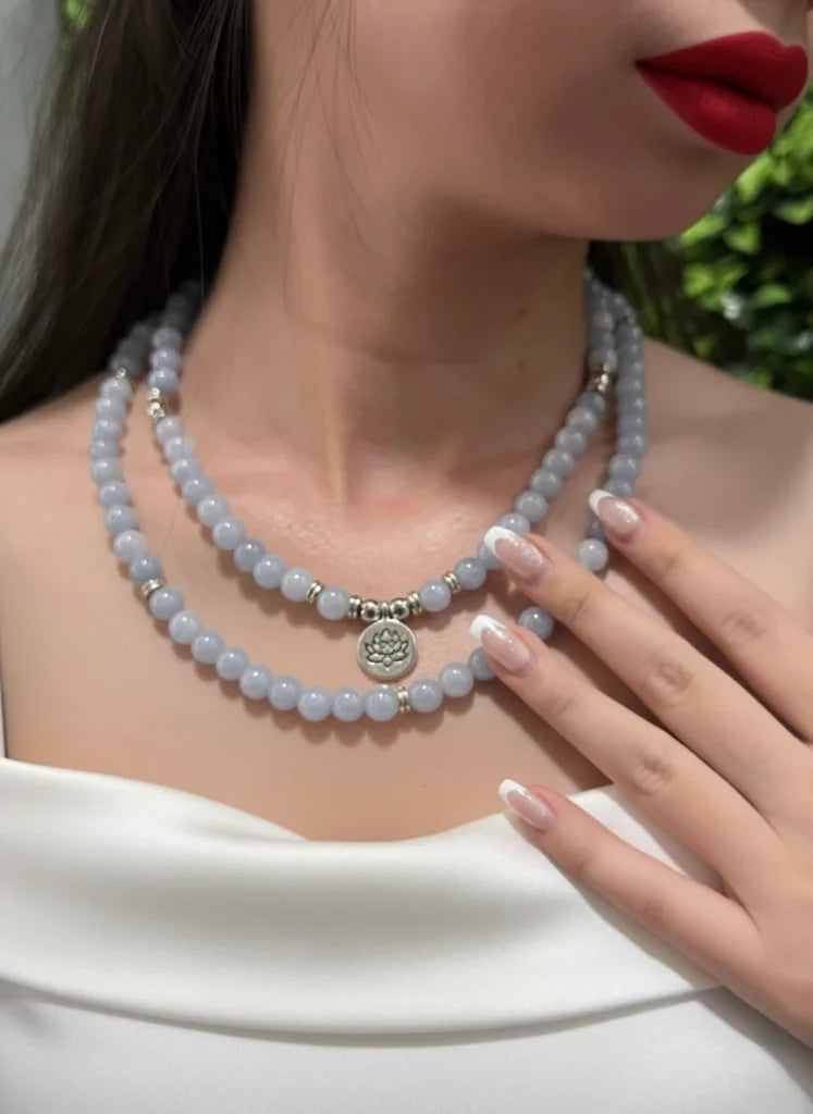 Angelite, Blue Aventurine & Amazonite Necklace – Soothing Spirit & Serene Harmony