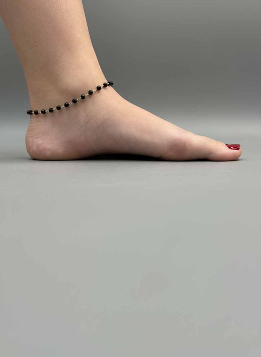 Black Obsidian Anklet Bracelet – Powerful Protection Jewelry with Healing Energy