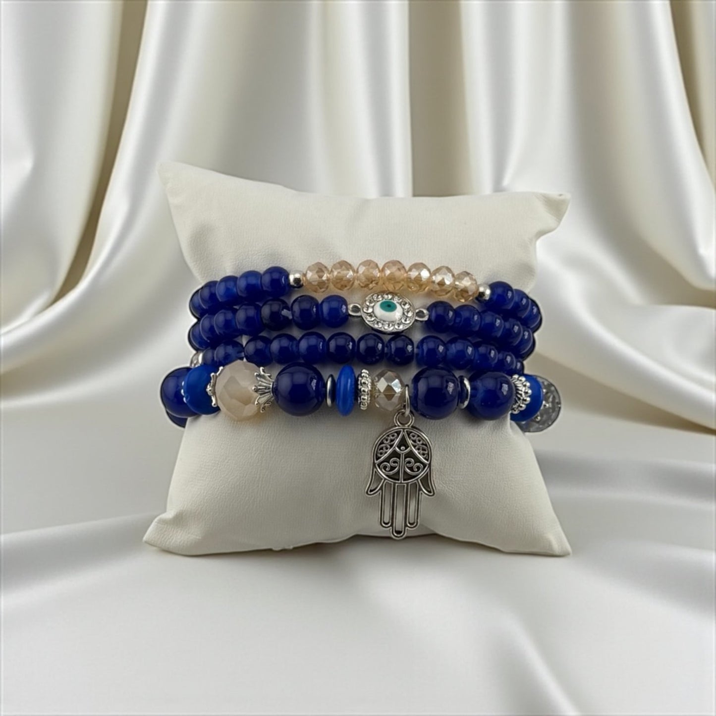Blue Agate & Citrine Bracelet – Balanced Glow & Positive Energy