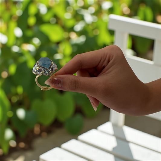 Royal Bloom Green Aventurine Ring – Manifest Wealth & Hold Elegance