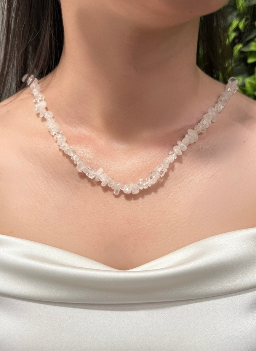 Rose Quartz Chip Necklace – Gentle Love & Compassionate Glow