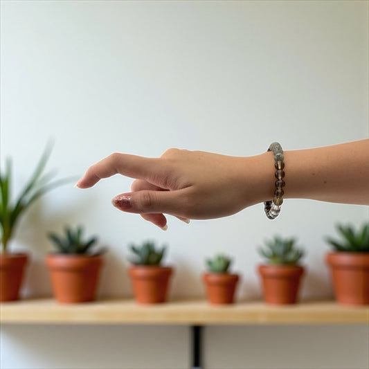 Black Onyx, Hematite, Clear Quartz, Smoky Quartz & Labradorite Bracelet – Bold Protection & Grounded Energy