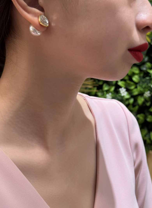 Eternal Glow Pearl Duo Earrings – Classic Elegance & Timeless Pearl Jewelry