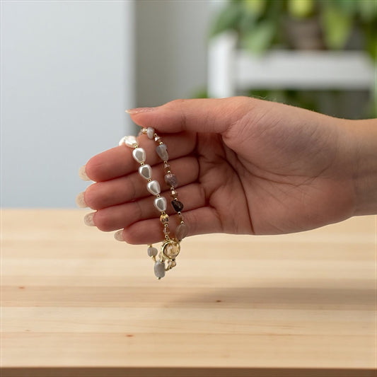 Pearl & Agate Bracelet – Classic Beauty & Earthy Grace