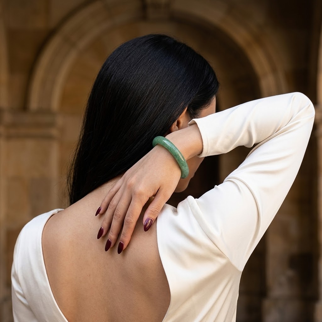 Green Aventurine Prosperity Bangle – Medium Size