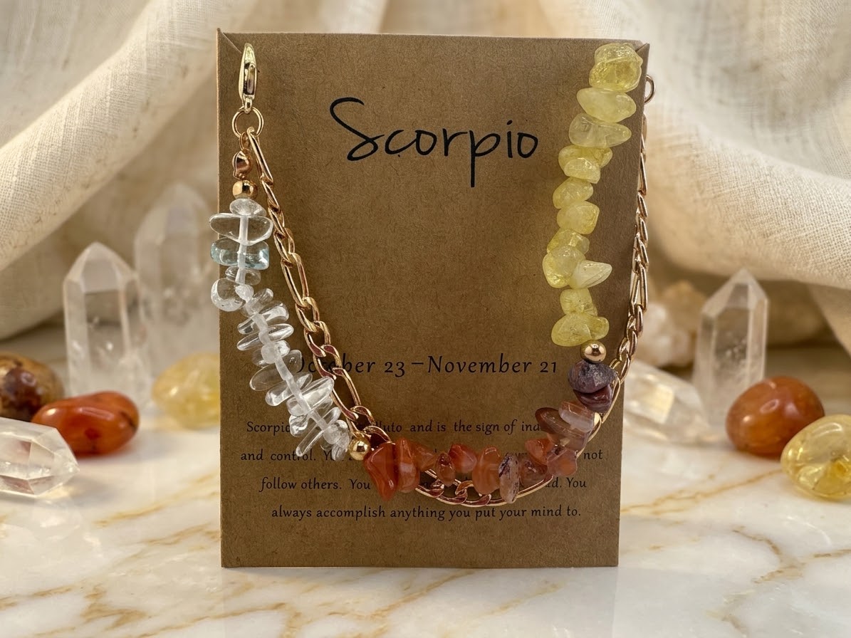 Scorpio Zodiac Energy Crystal Bracelet