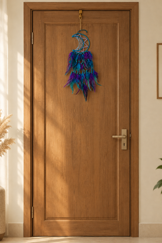 Lavender Moon Faceted Feather Dream Catcher