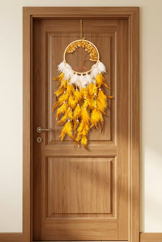 Citrine Tree of Life Feather Dream Catcher