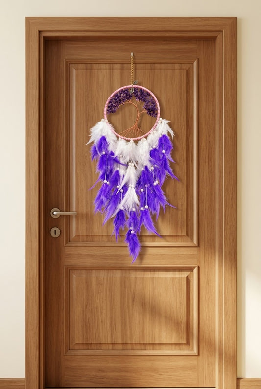 Amethyst Tree of Life Feather Dream Catcher