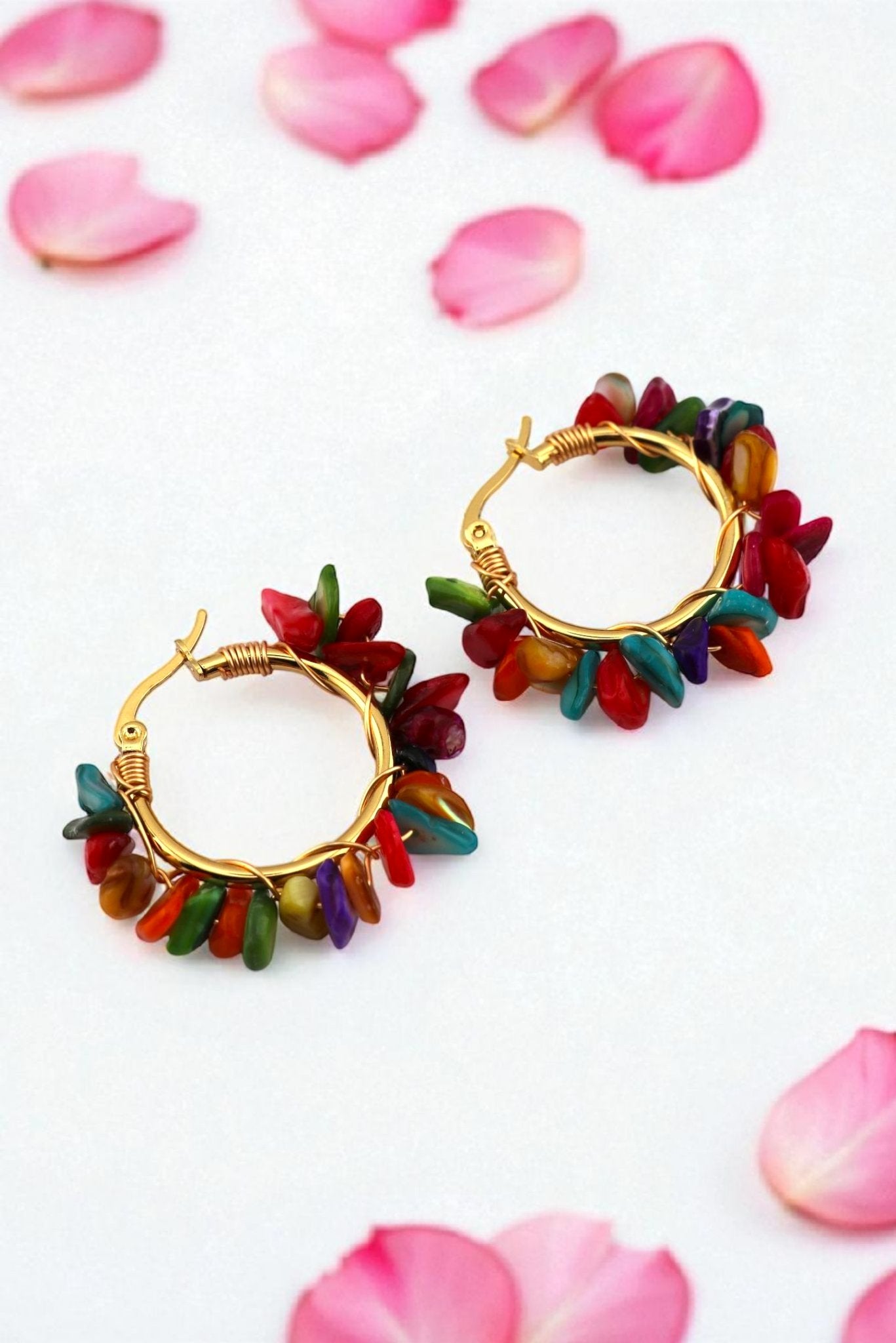 7 Chakra Hoop Earrings - Chakra Bloom Hoops