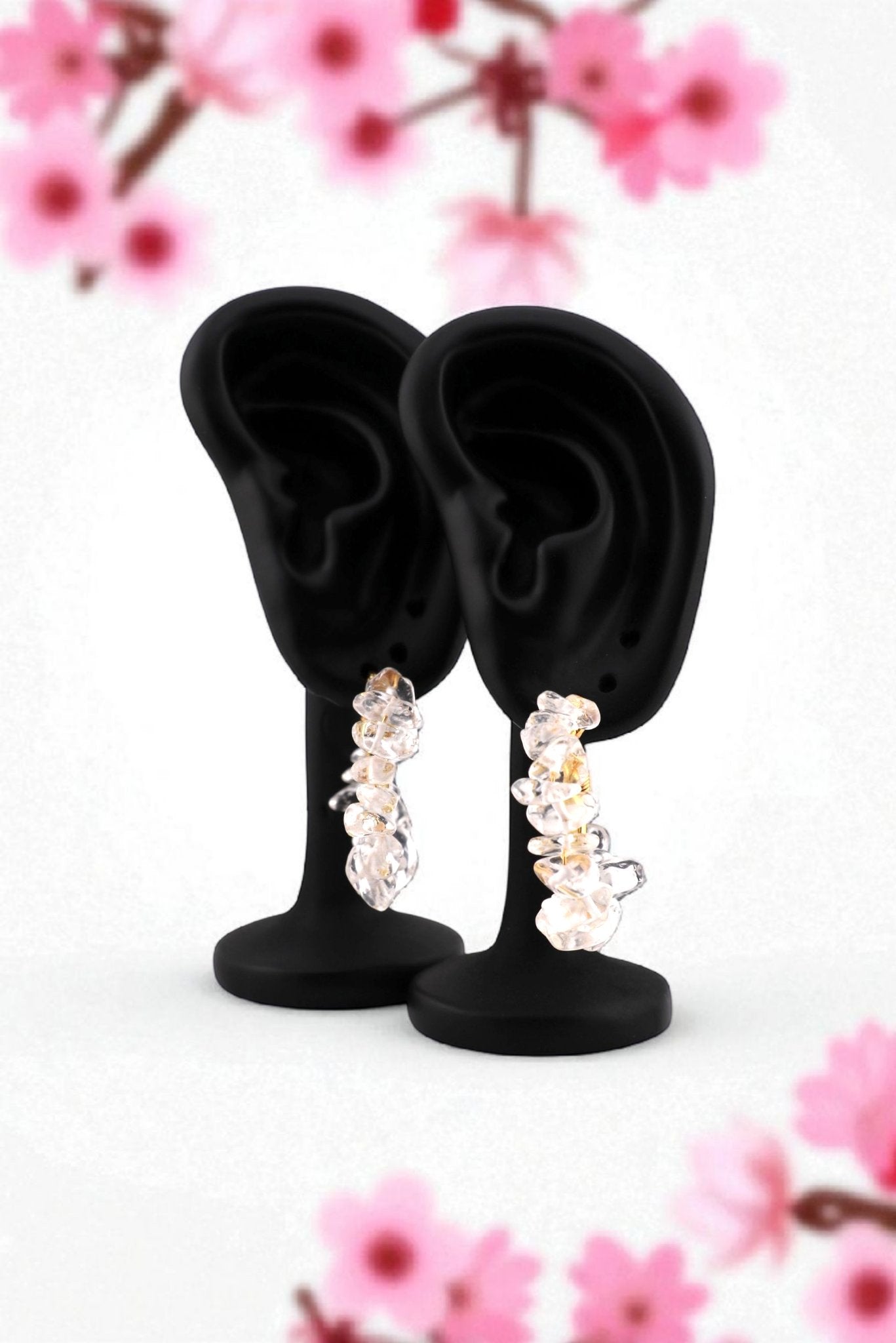 Clear Quartz Hoop Earrings - Crystal Clarity Hoops