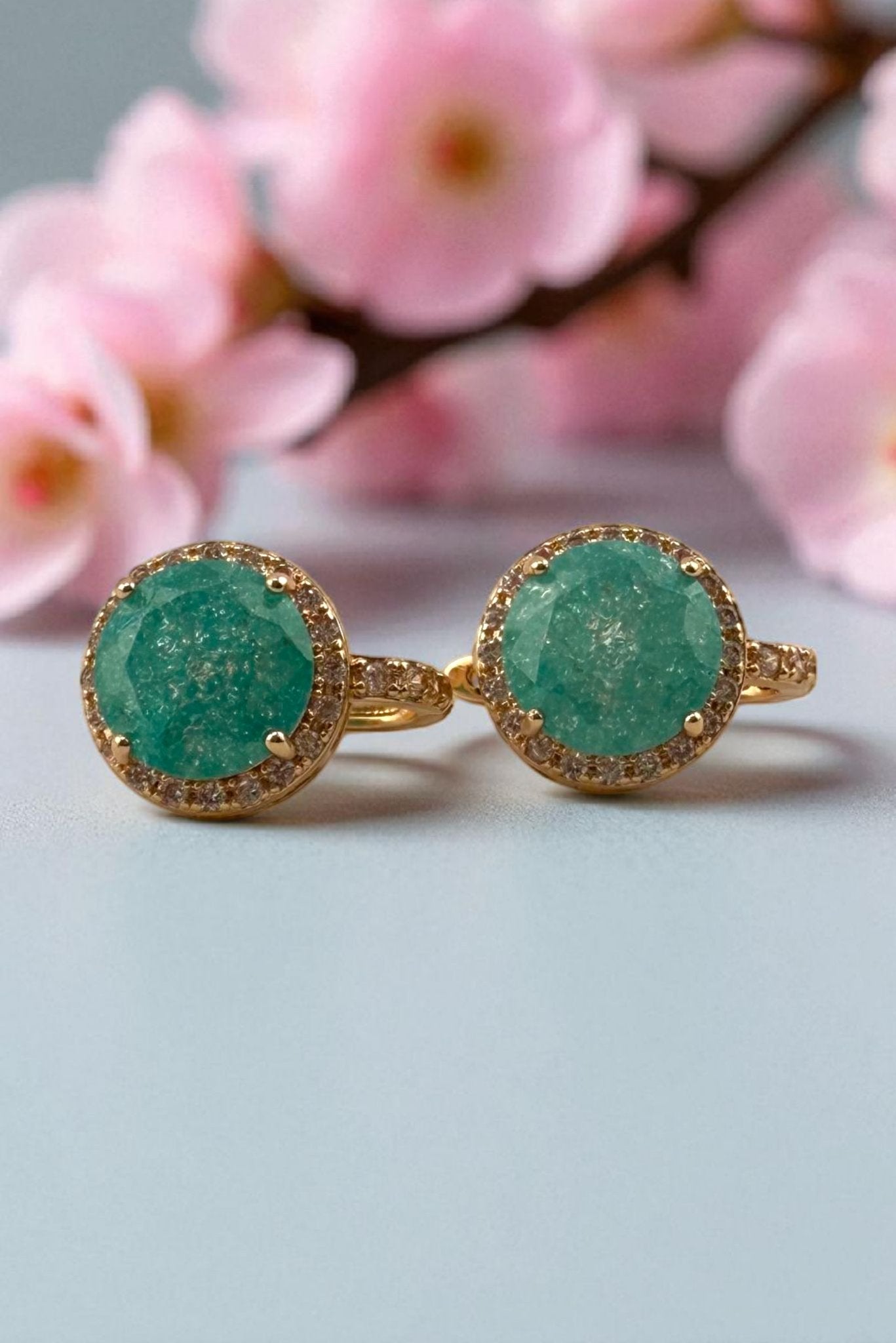 Amazonite Stud Earrings - Sea Whisper