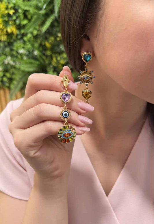 Mystic Muse Earrings – Symbols of Light & Protection