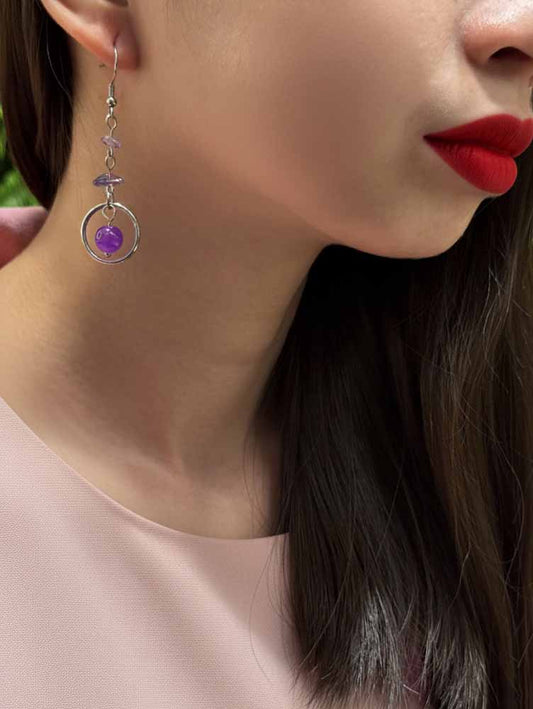 Amethyst Orbit Earrings - Ethereal Vibe