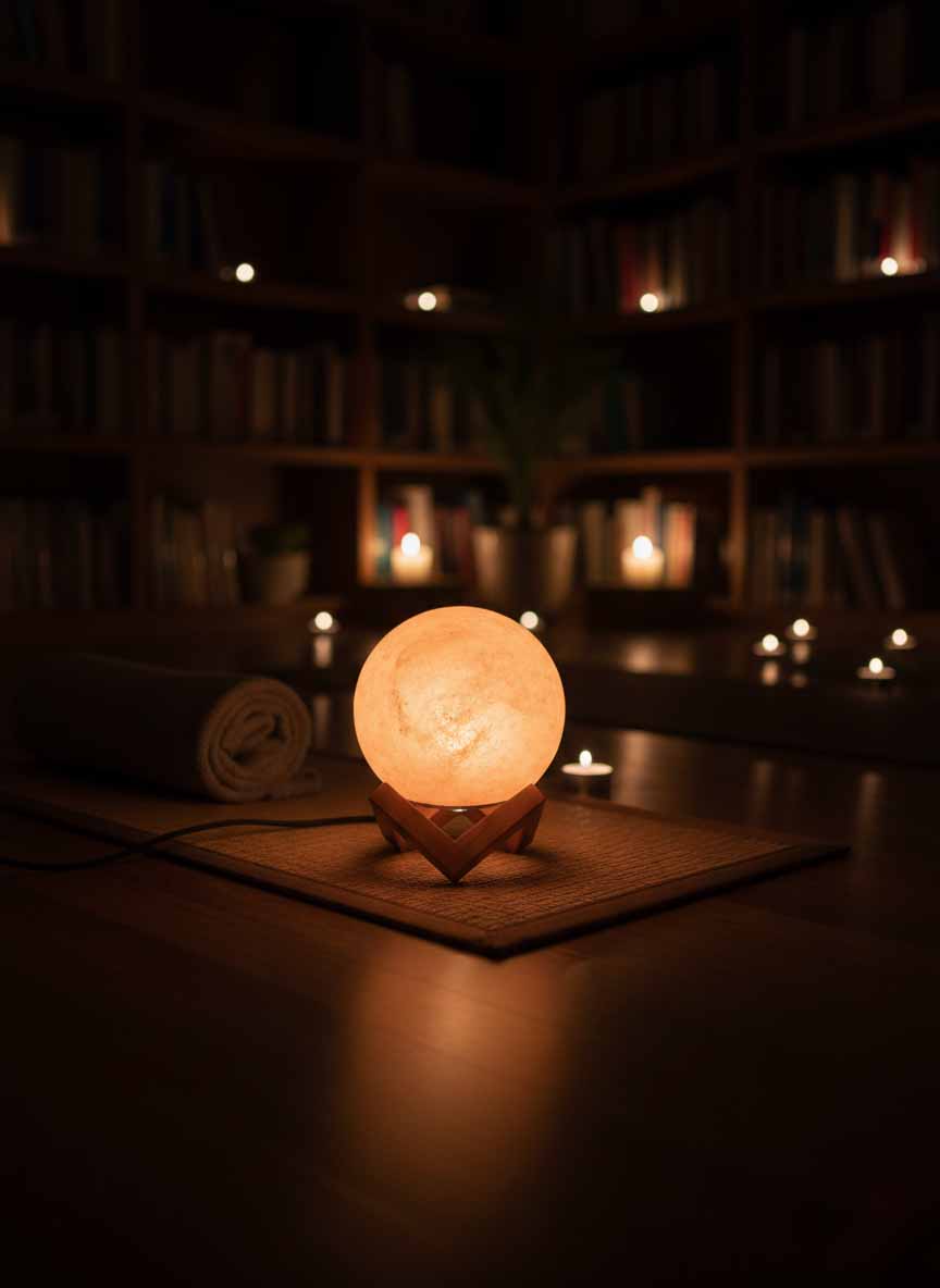 Moon Himalayan Salt Lamp – Mini Moon Salt Lamp & Full Moon Salt Lamp for Calming Decor