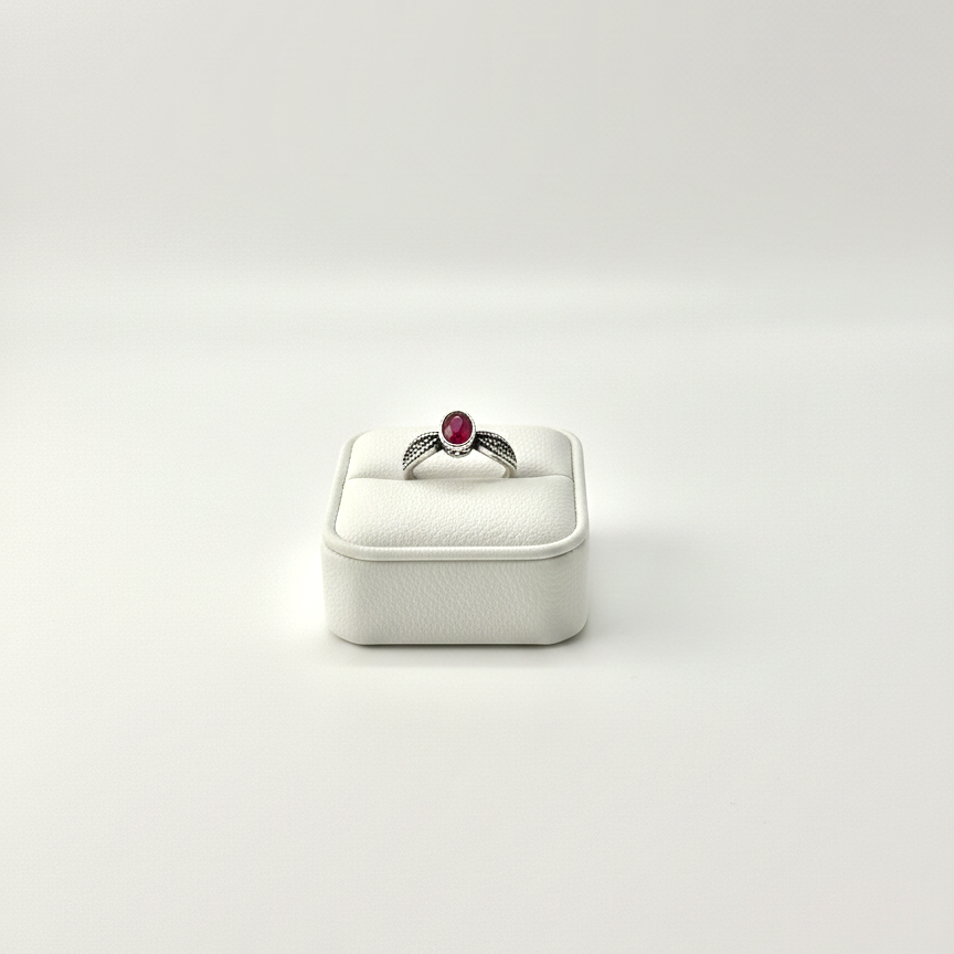 earthy red jasper silver ring