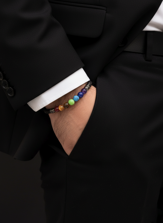 Colorful Multi-Stone Beaded Bracelet – Unisex Design