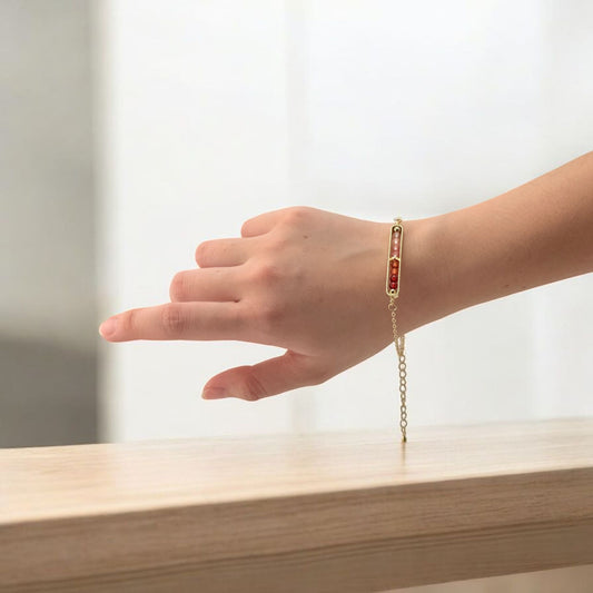 gradient pink to red stone bracelet