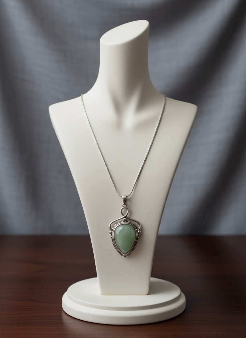 green aventurine crystal necklace for emotional balance