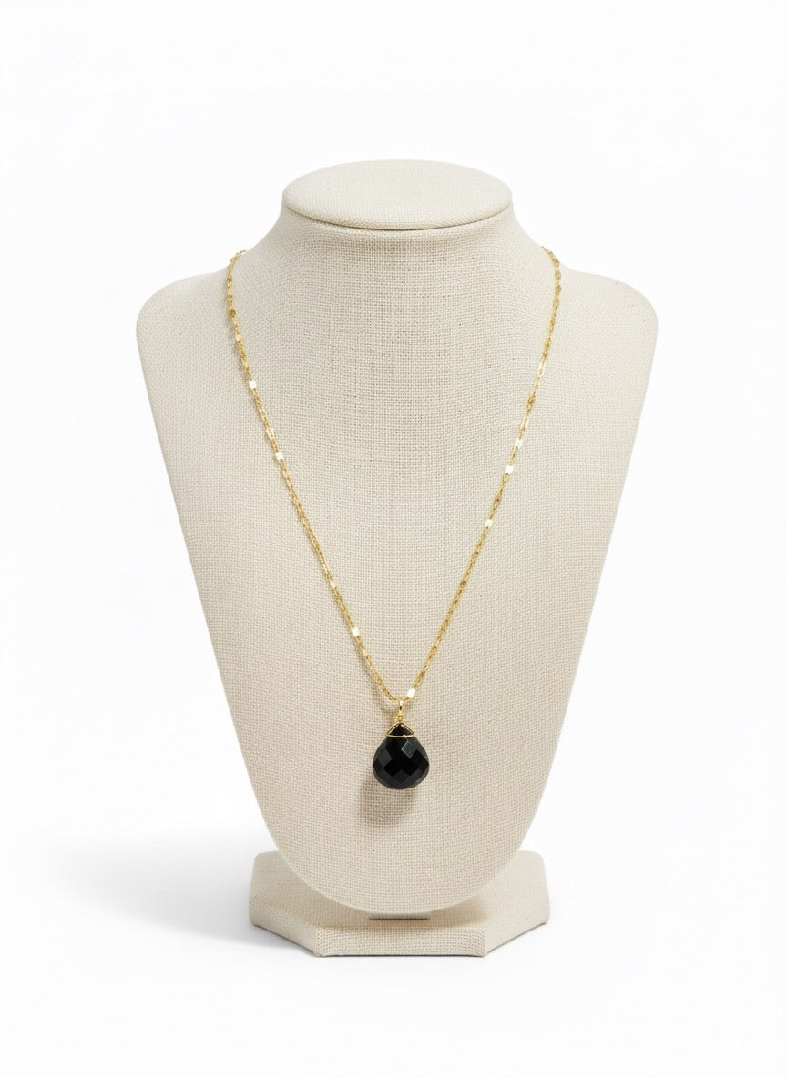 minimal gold plated black onyx jewelry