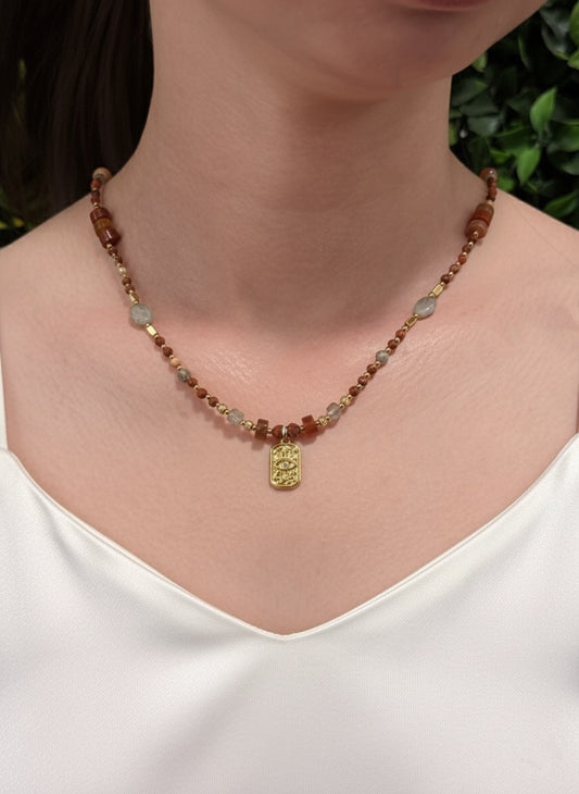 gold plated engraved pendant necklace