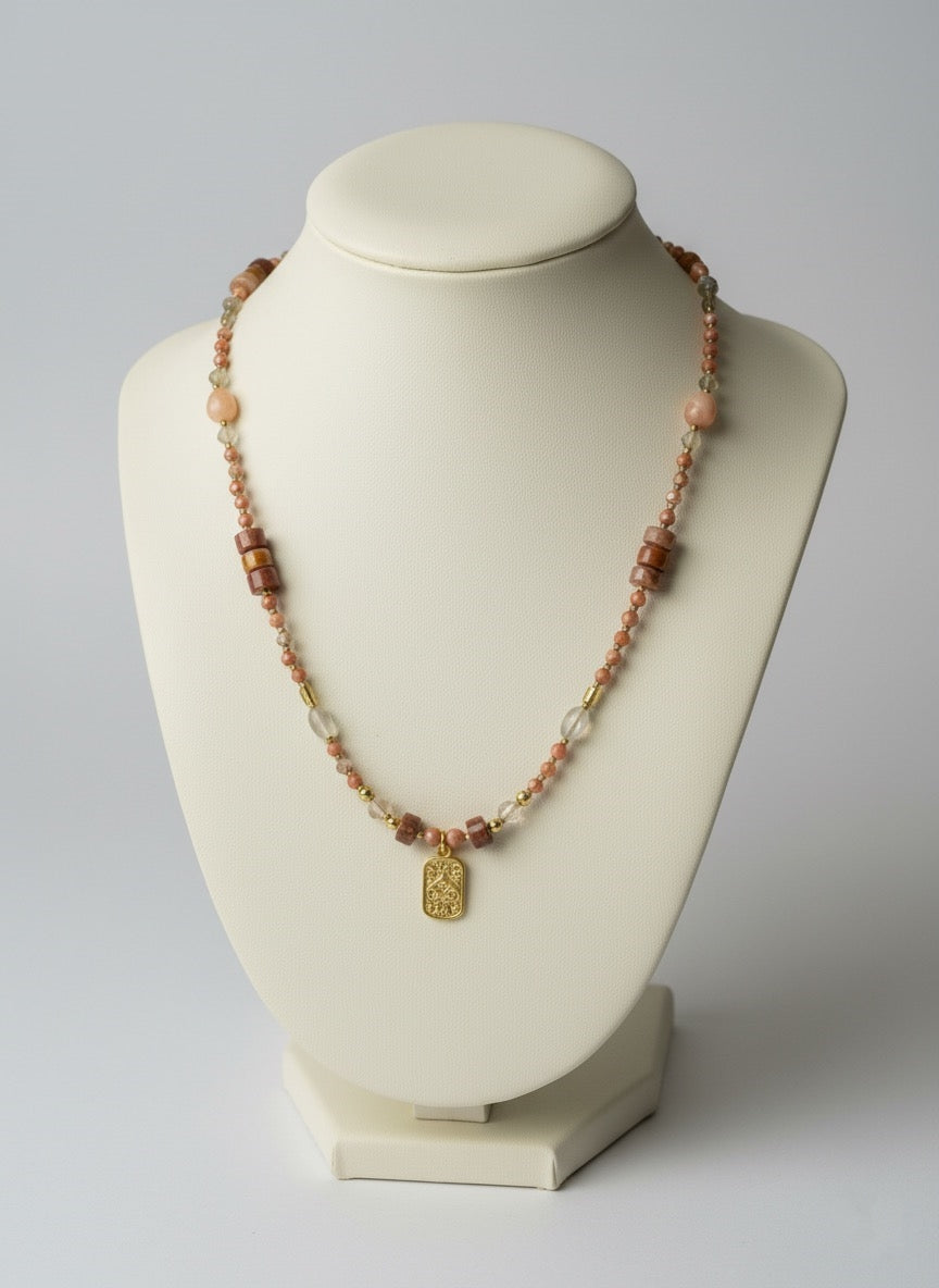 handmade grounding crystal necklace