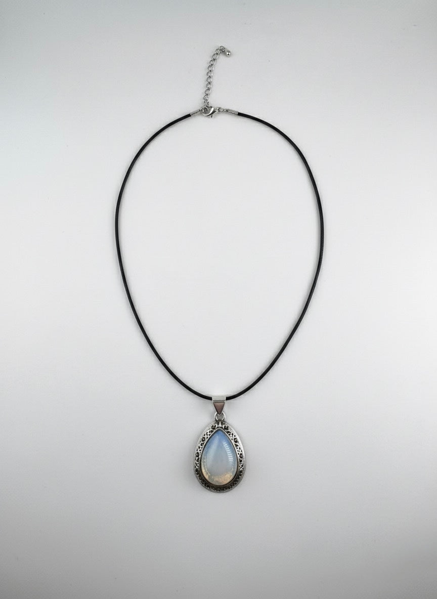 Moonstone pendant necklace display