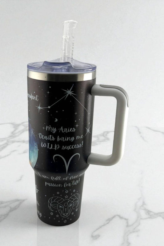 Fiery Aries Zodiac Tumbler – Bold, Brave, Unstoppable