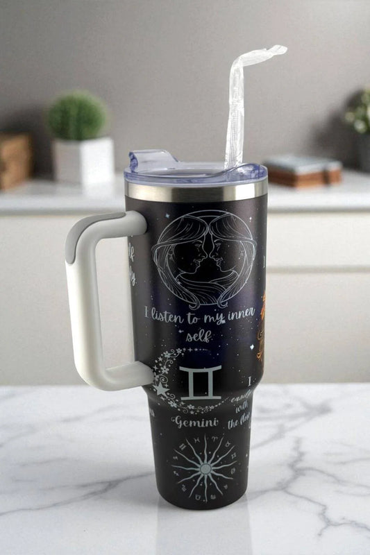 Celestial Gemini Zodiac Tumbler – Dual Soul, Singular Power