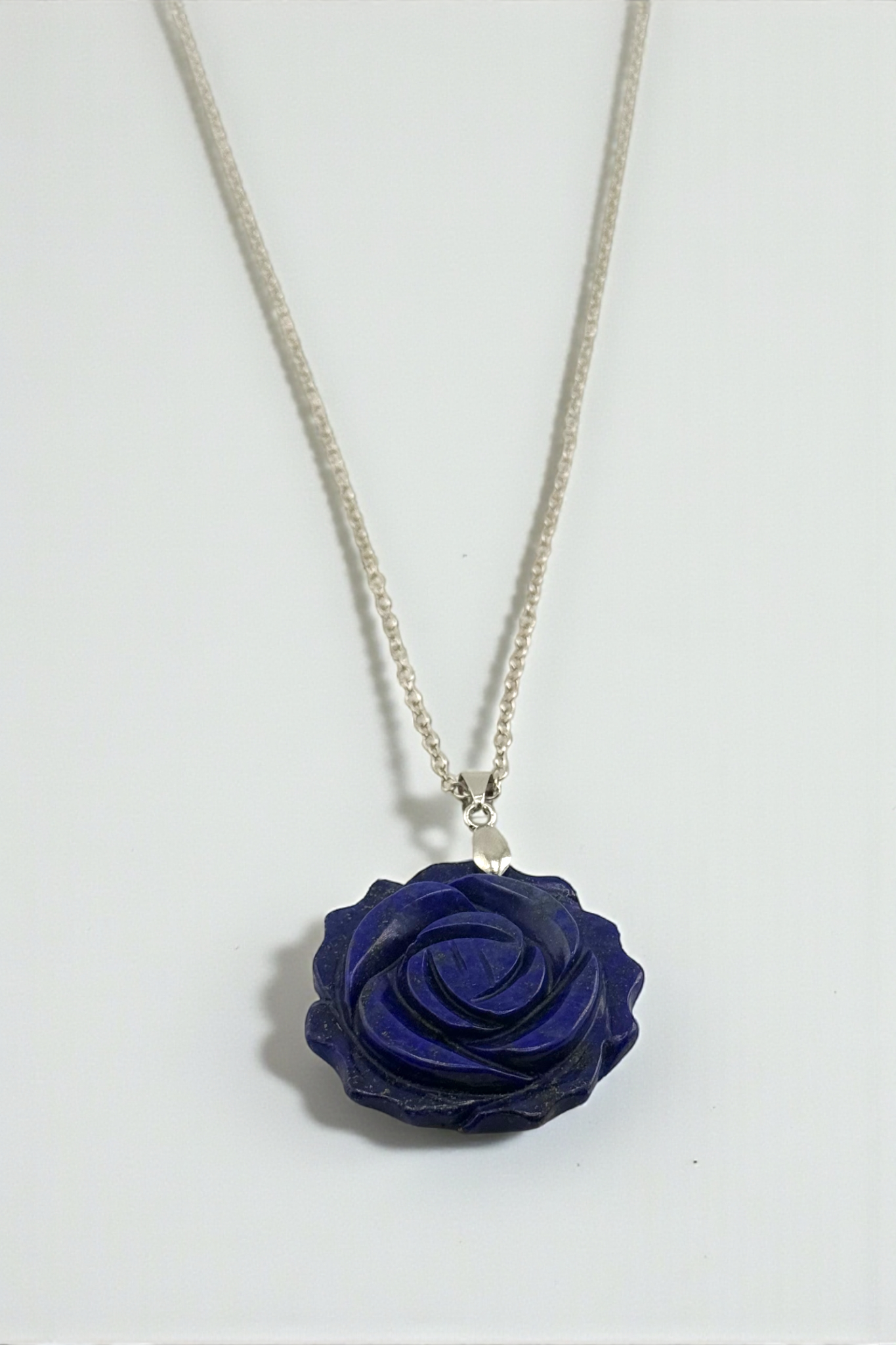 Lapis Lazuli Rose Pendant Necklace – Wisdom, Truth and Inner Strength