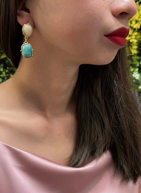 Turquoise & Pearl earrings - Aqua Tranquil