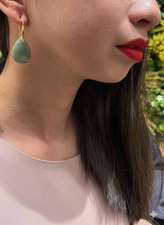 Green Aventurine Drop Earrings - Verdant Drops