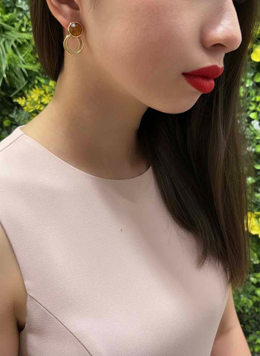 Rutilated Quartz Earrings - Sun Thread