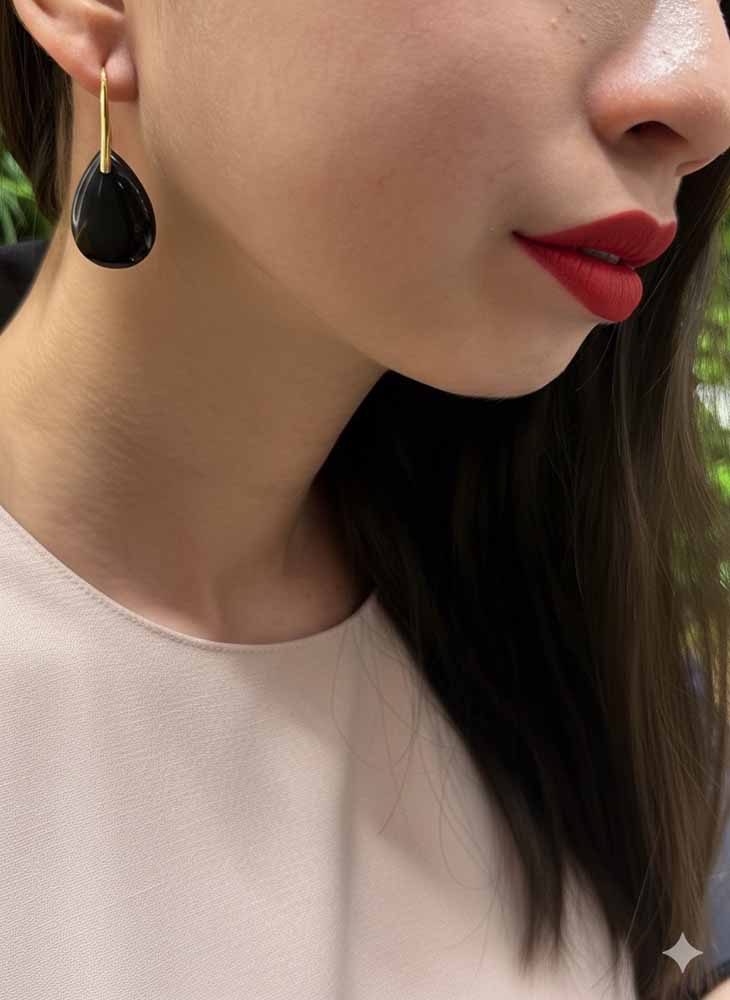 Obsidian Drop Earrings - Obsidian Shield