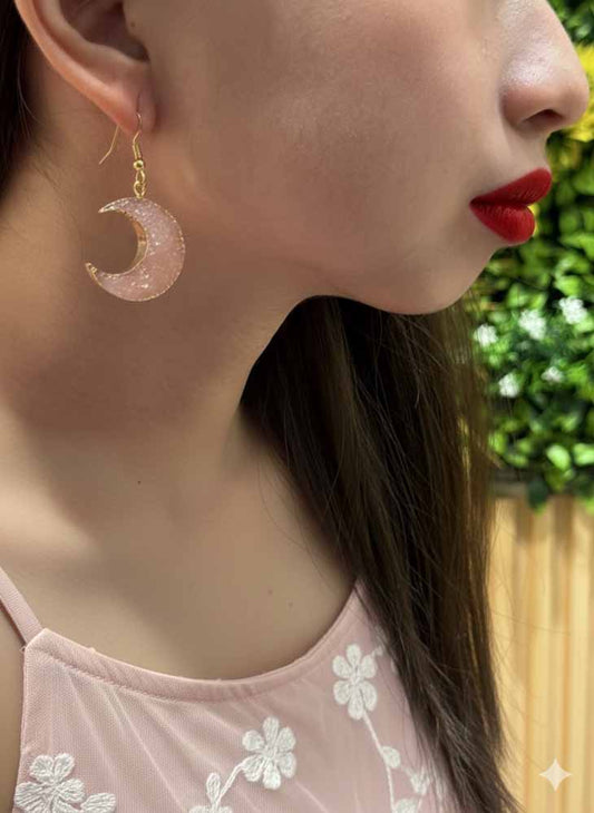 Moonfire – Rose quartz Earrings