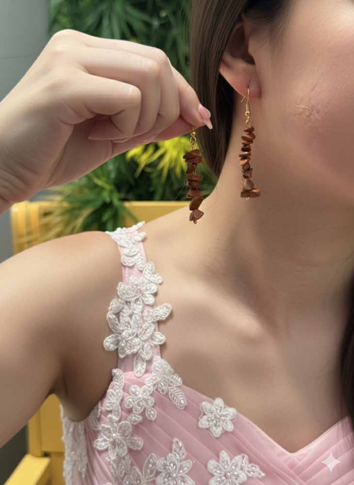 Heart Whisper – Strawberry Quartz Earrings