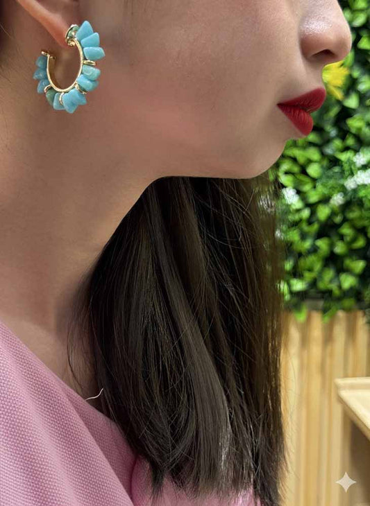 Ocean Whisper – Amazonite Hoop Earrings