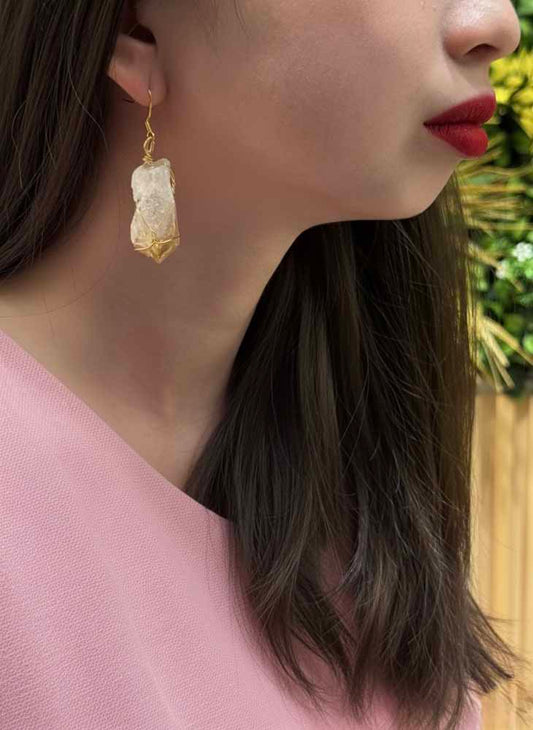 Golden Ray – Citrine Drop Earrings