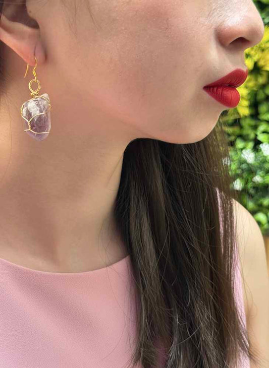 Mystic Muse – Amethyst Wire-Wrapped Earrings