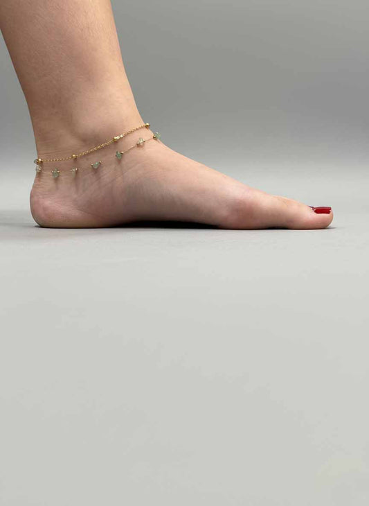 Green Jade Anklet Bracelet – Natural Jade Chain Anklet for Protection & Good Luck